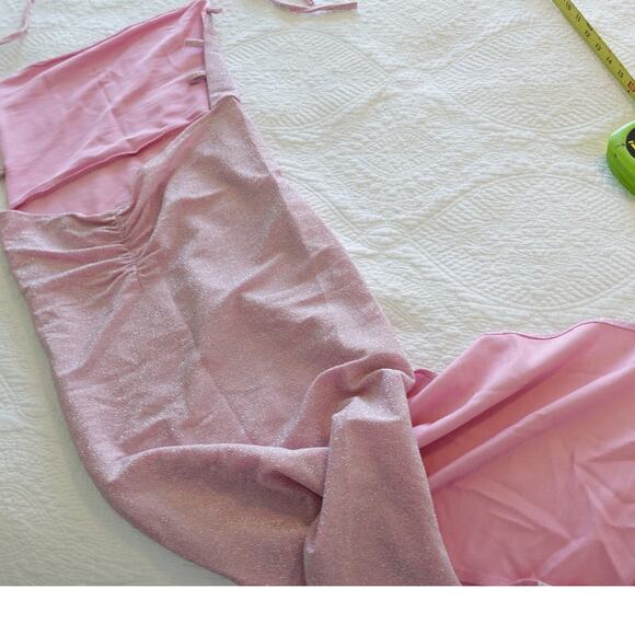 Pink glitter bodycon strappy dress Size Medium - Picture 6 of 10